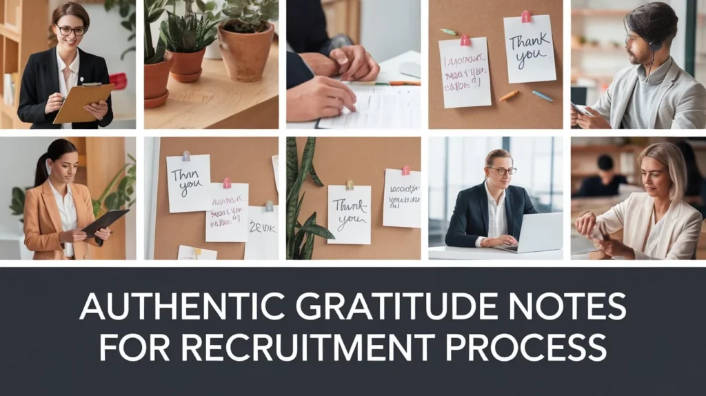 Authentic gratitude notes for recruitment process