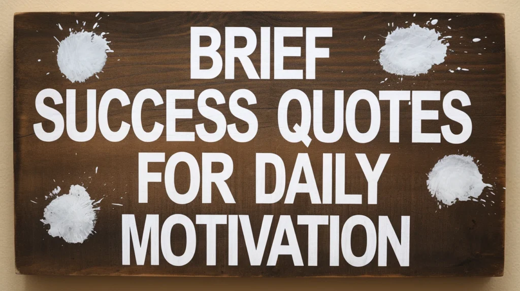 Brief Success Quotes for Daily Motivation