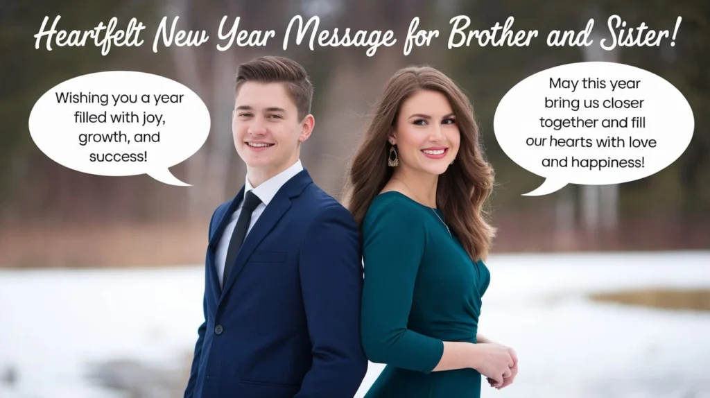 Heartfelt New Year Message for Brother and Sister