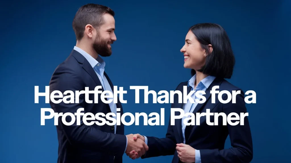 Heartfelt thanks for a professional partner
