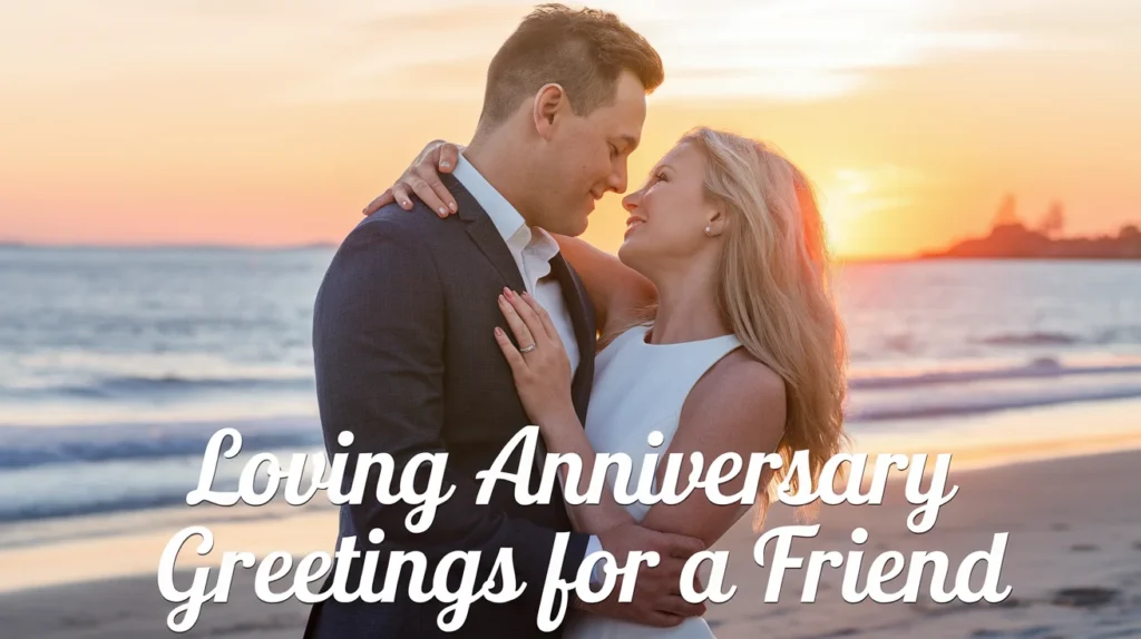 Loving anniversary greetings for a friend