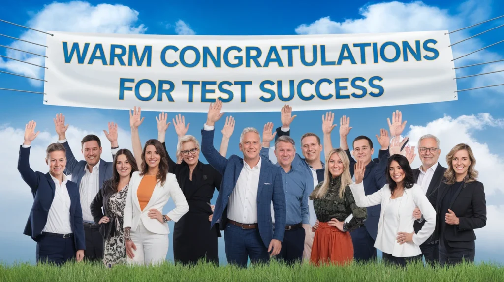 Warm congratulations for test success
