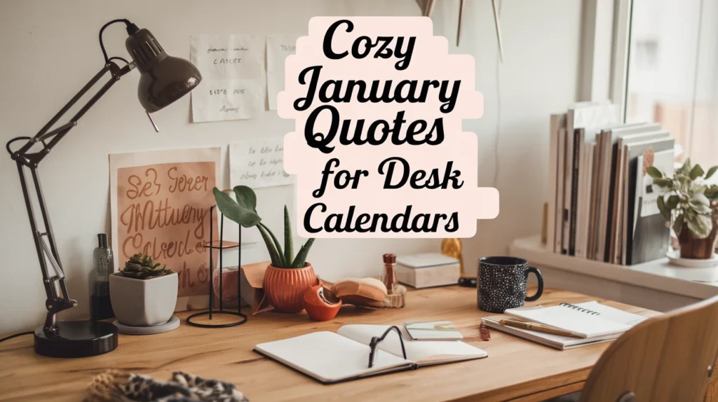 Cozy January quotes for desk calendars
