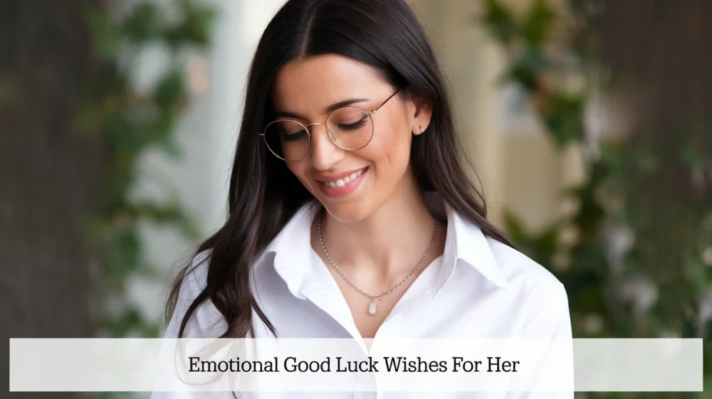 Emotional good luck wishes for her