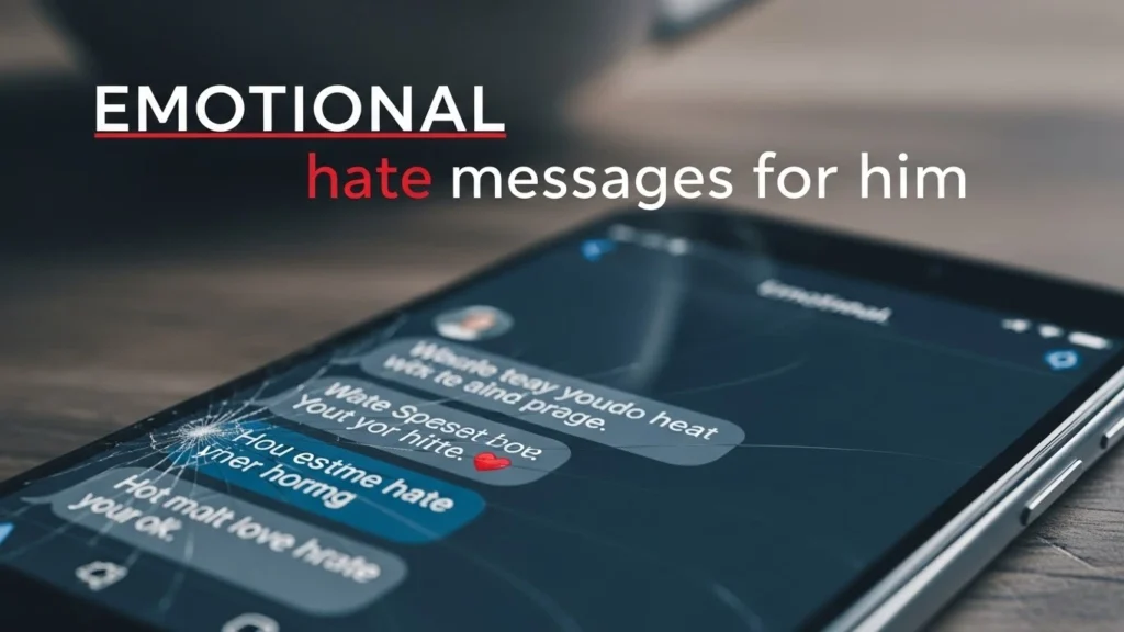 Emotional hate messages for him