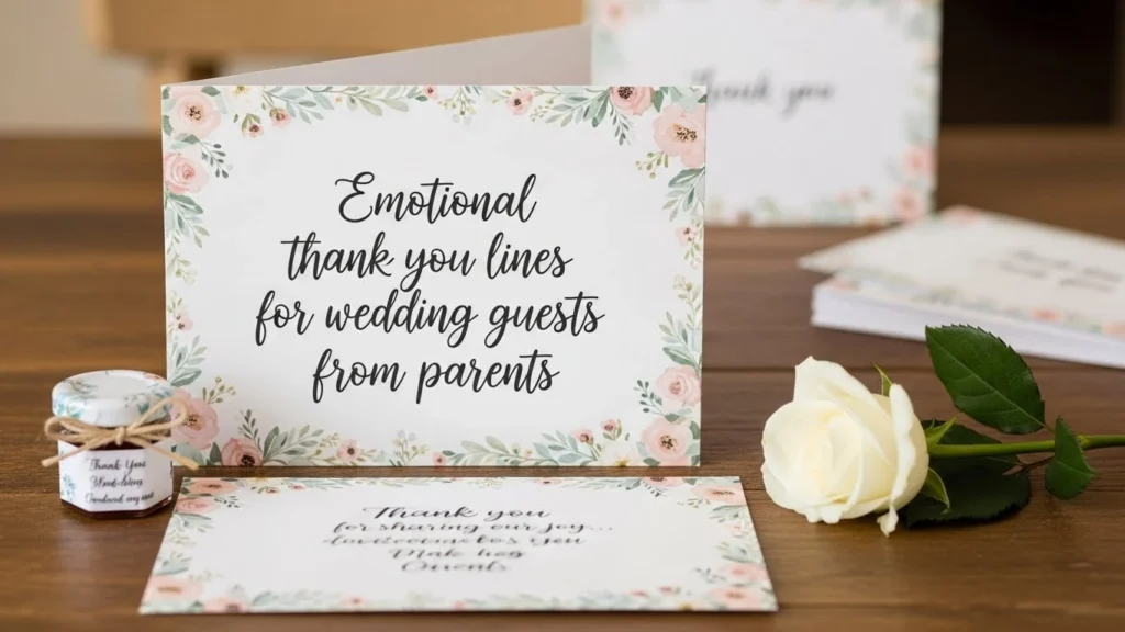 Emotional thank you lines for wedding guests from parents
