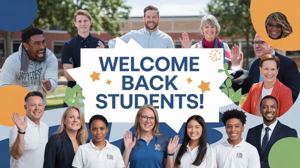Friendly Welcome Back Captions for Students