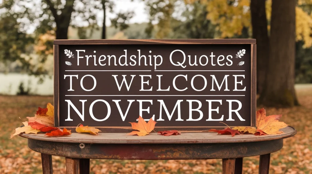 Friendship Quotes to Welcome November