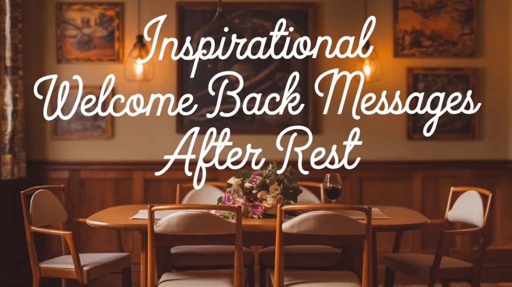 Inspirational Welcome Back Messages After Rest