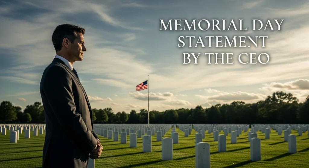 Memorial Day Statement by the CEO