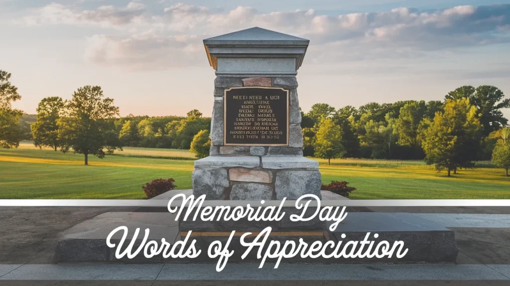 Memorial Day Words of Appreciation