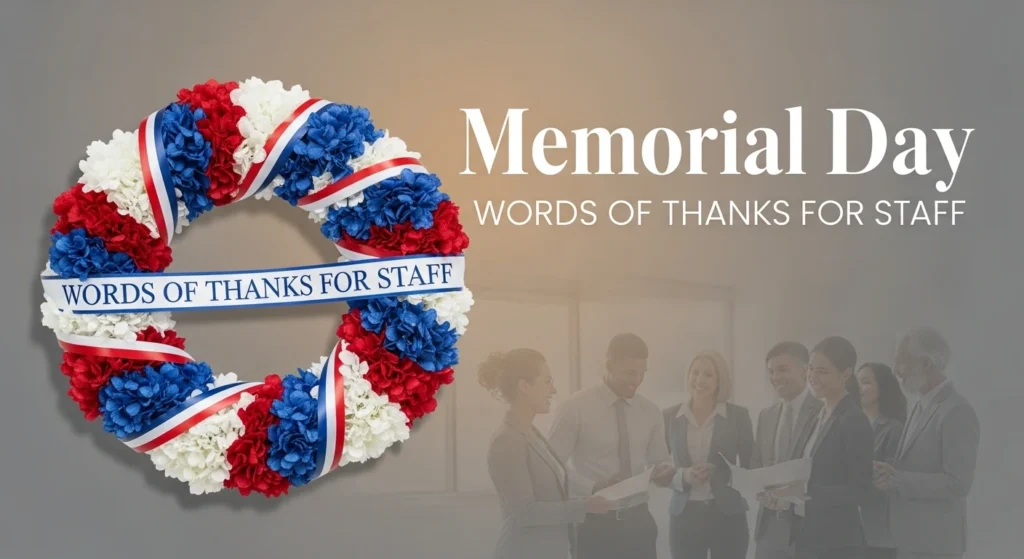 Memorial Day Words of Thanks for Staff