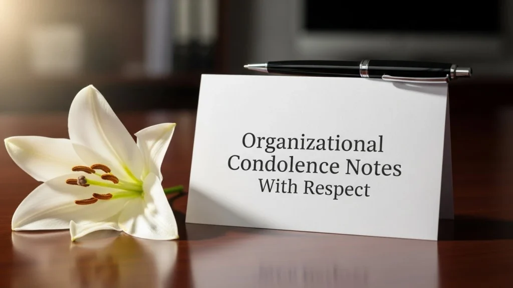 Organizational Condolence Notes With Respect