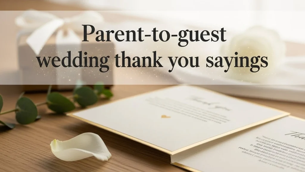 Parent-to-guest wedding thank you sayings