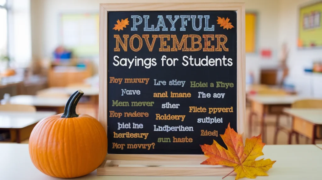 Playful November Sayings for Students