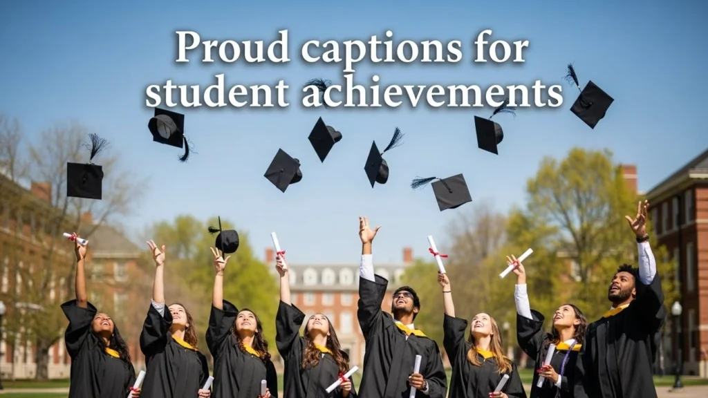 Proud captions for student achievements