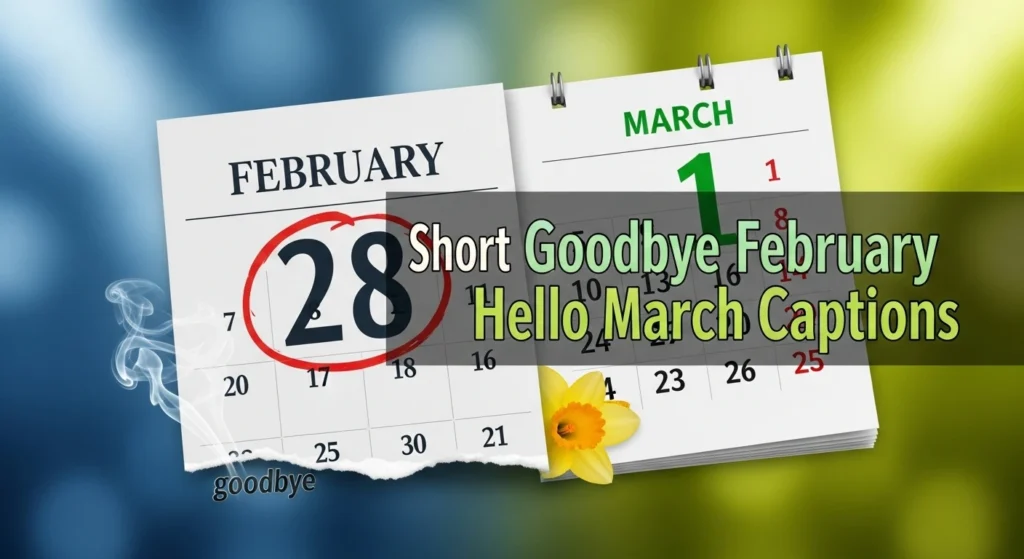 Short Goodbye February Hello March Captions