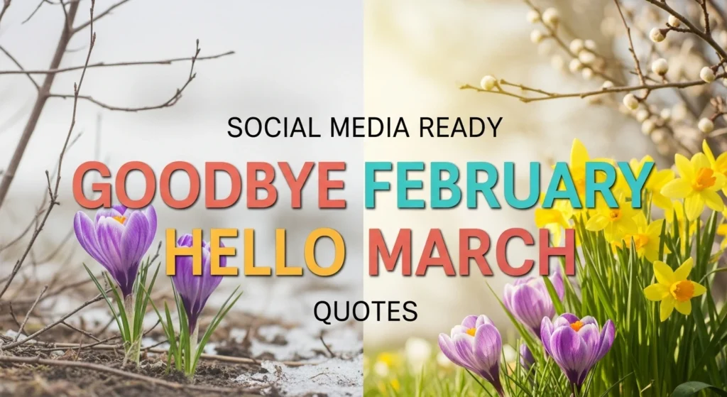 Social Media Ready Goodbye February Hello March Quotes