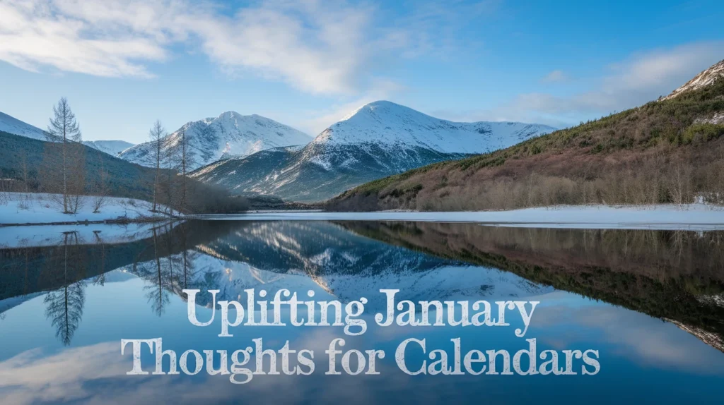 Uplifting January thoughts for calendars