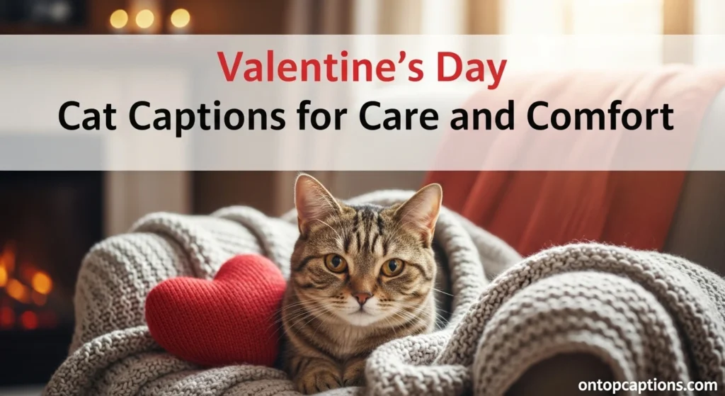 Valentine’s Day Cat Captions for Care and Comfort