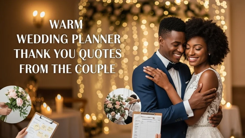 Warm Wedding Planner Thank You Quotes From the Couple
