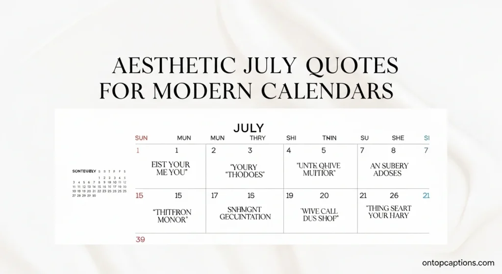 Aesthetic July Quotes for Modern Calendars