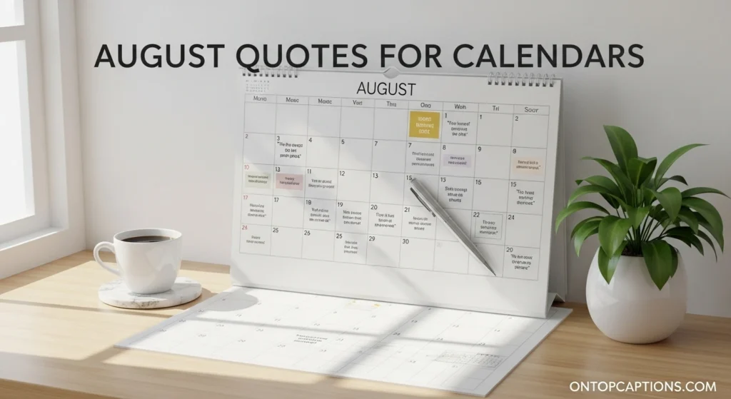 August Quotes for Calendars