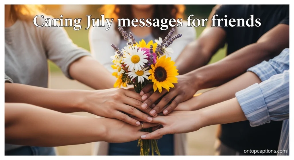 Caring July messages for friends