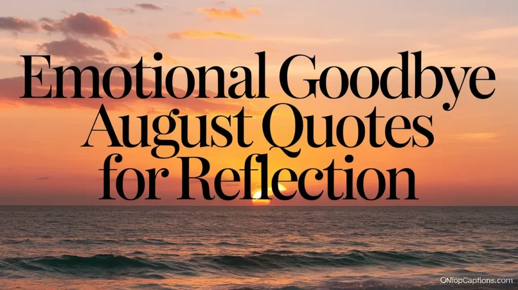 Emotional Goodbye August Quotes for Reflection