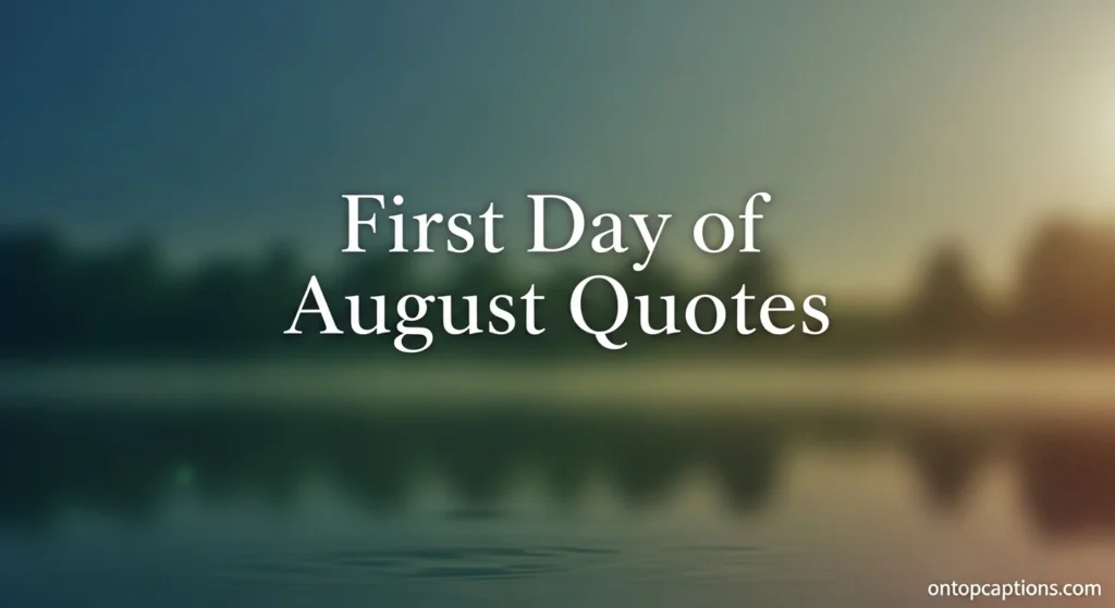 First Day of August Quotes