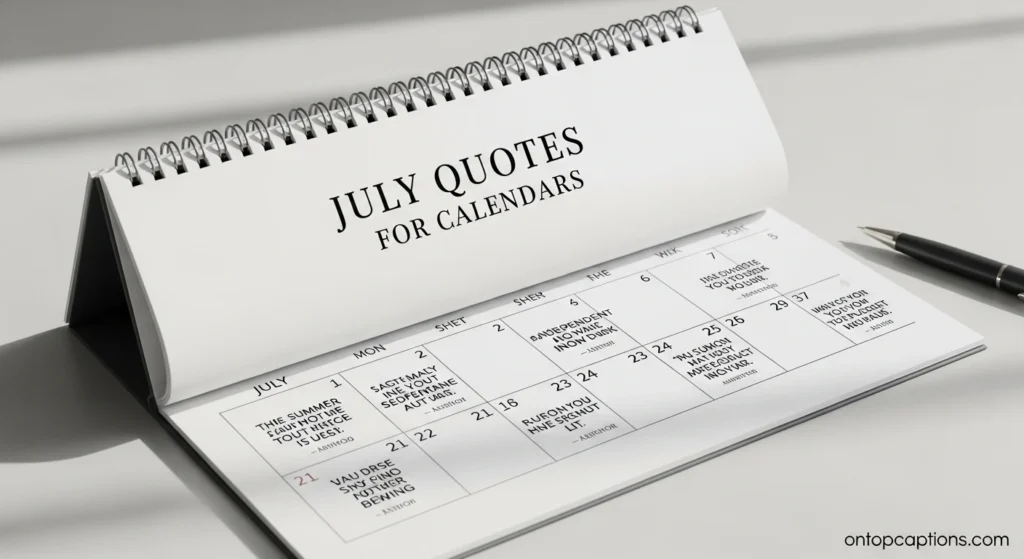 July Quotes for Calendars