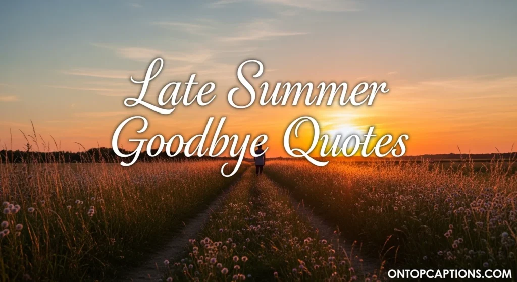Late Summer Goodbye Quotes