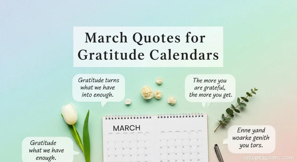 March Quotes for Gratitude Calendars