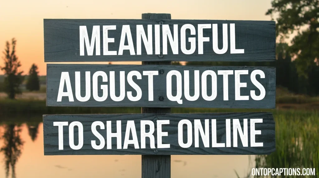 Meaningful August Quotes to Share Online