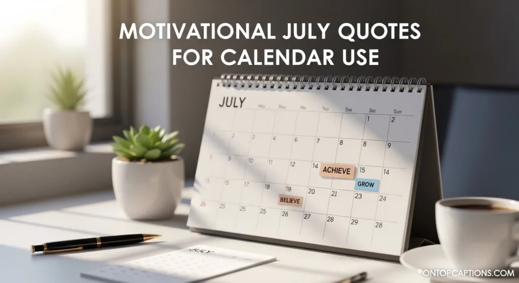 Motivational July Quotes for Calendar Use