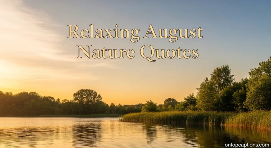 Relaxing August Nature Quotes
