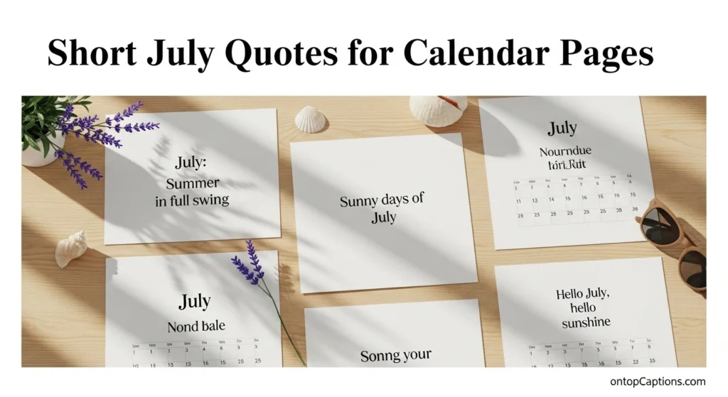 Short July Quotes for Calendar Pages