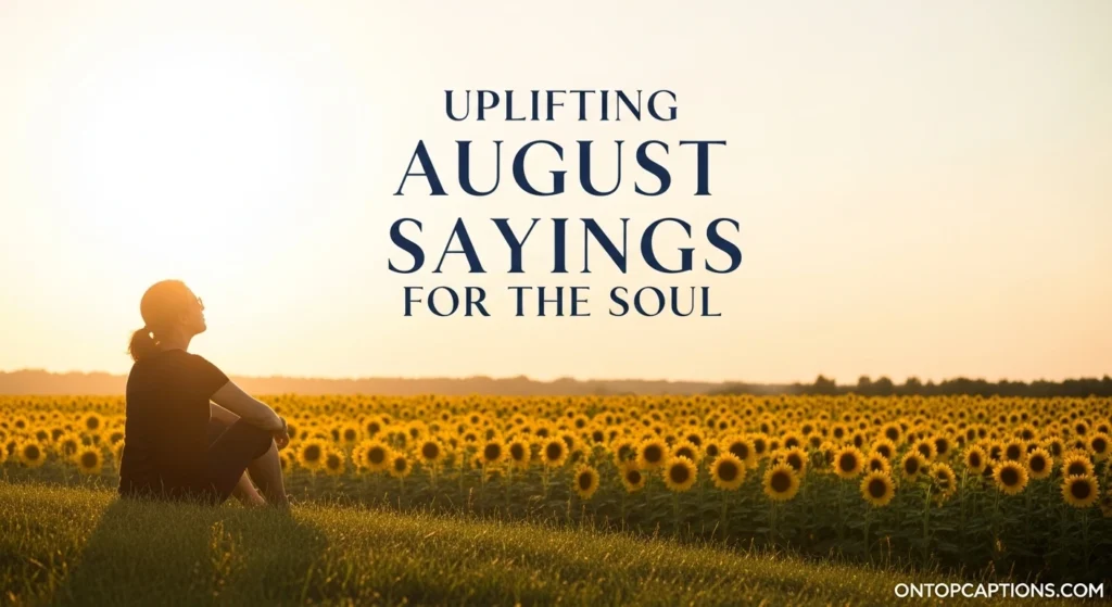 Uplifting August Sayings for the Soul