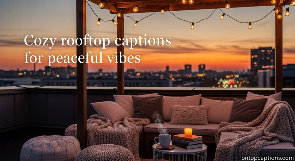 Cozy rooftop captions for peaceful vibes