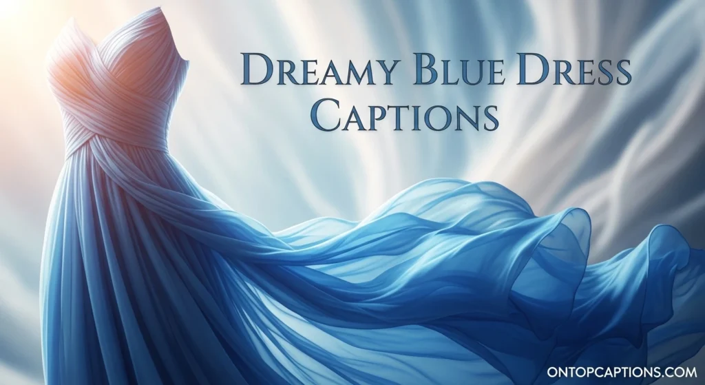 Dreamy blue dress captions