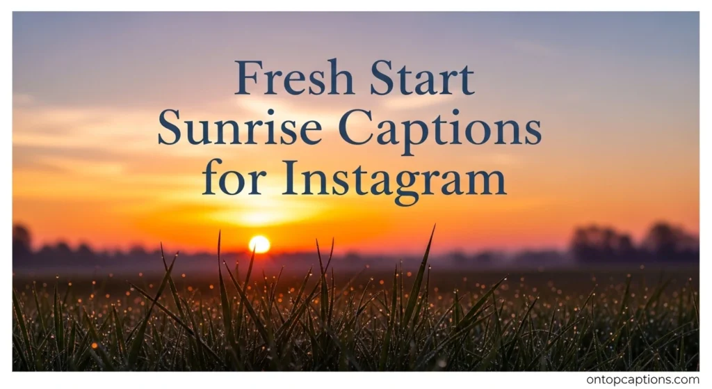 Fresh Start Sunrise Captions for Instagram