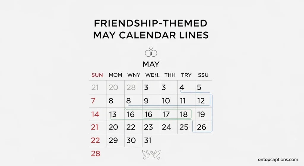 Friendship-Themed May Calendar Lines