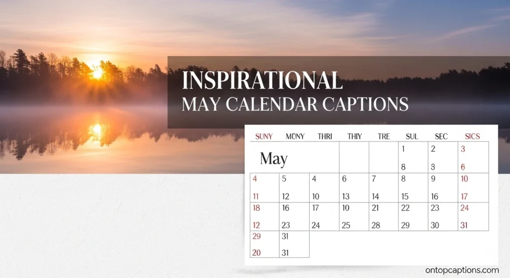 Inspirational May Calendar Captions