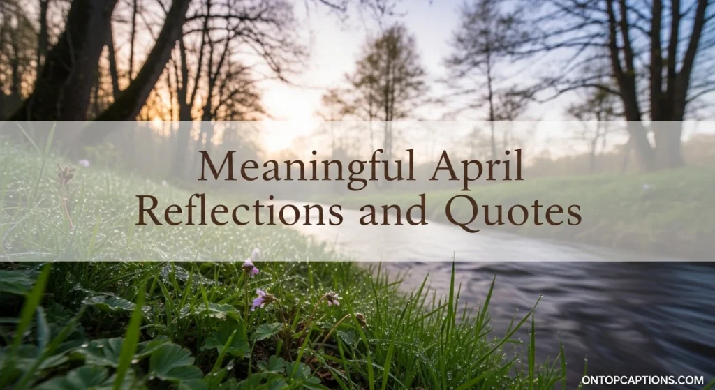 Meaningful April Reflections and Quotes