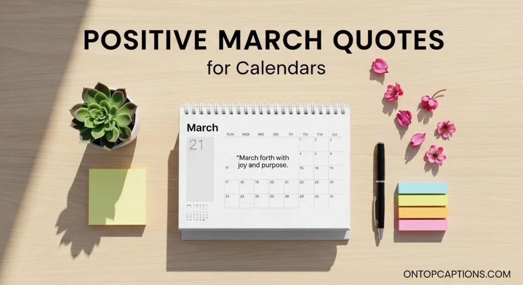 Positive March Quotes for Calendars