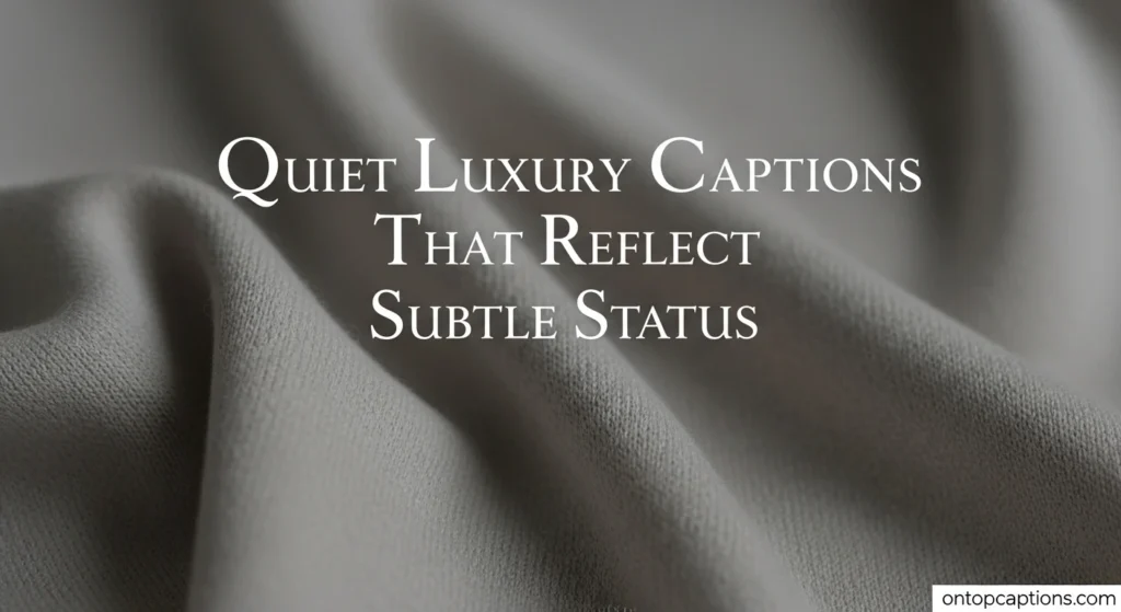 Quiet Luxury Captions That Reflect Subtle Status