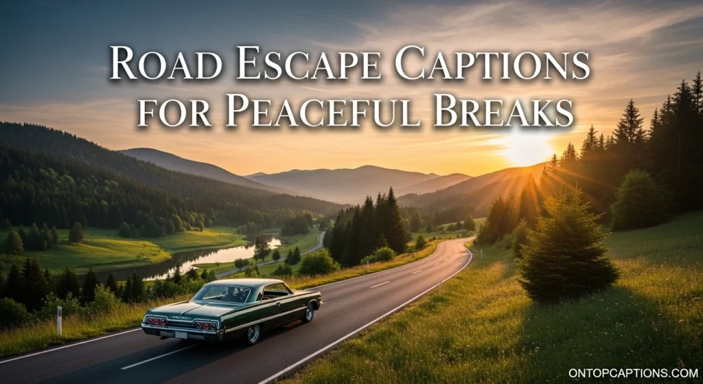 Road Escape Captions for Peaceful Breaks