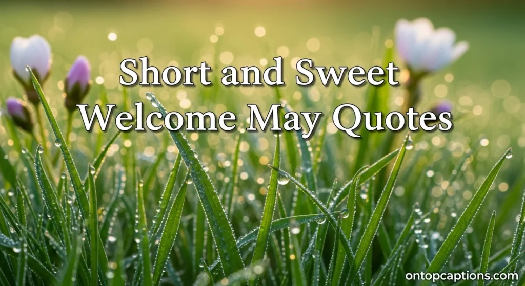 Short and Sweet Welcome May Quotes