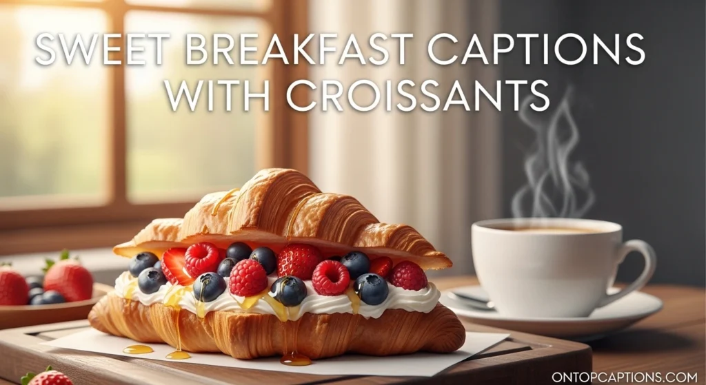 Sweet Breakfast Captions with Croissants