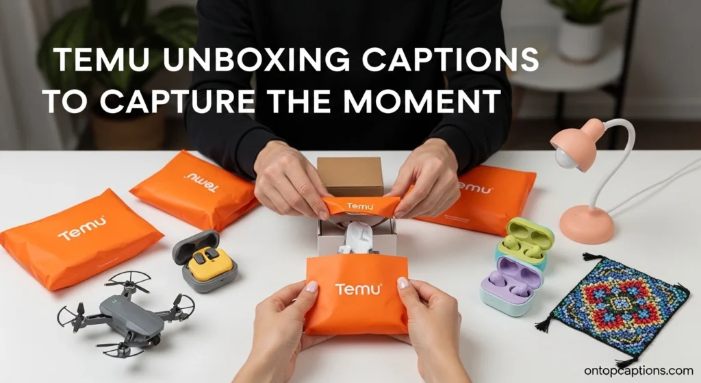 Temu Unboxing Captions to Capture the Moment